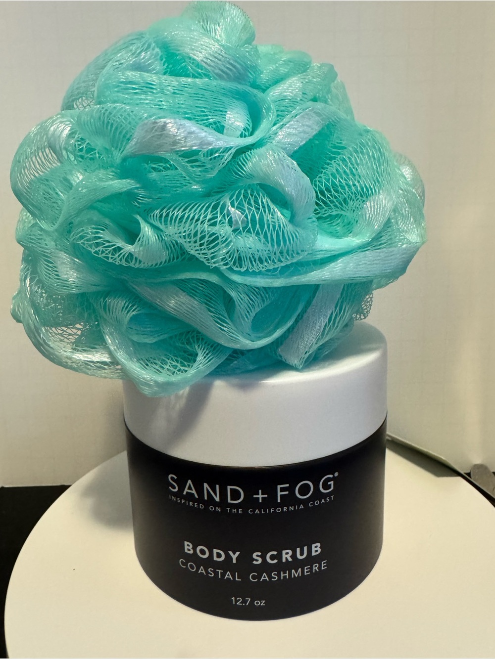 Sand and Fog Coastal Cashmere Body Scrub — Mint Loofah Included
